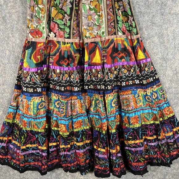 VTG SOFT SURROUNDINGS Boho Gypsy Kamala Jungle Print Maxi Skirt XL - Picture 3 of 8